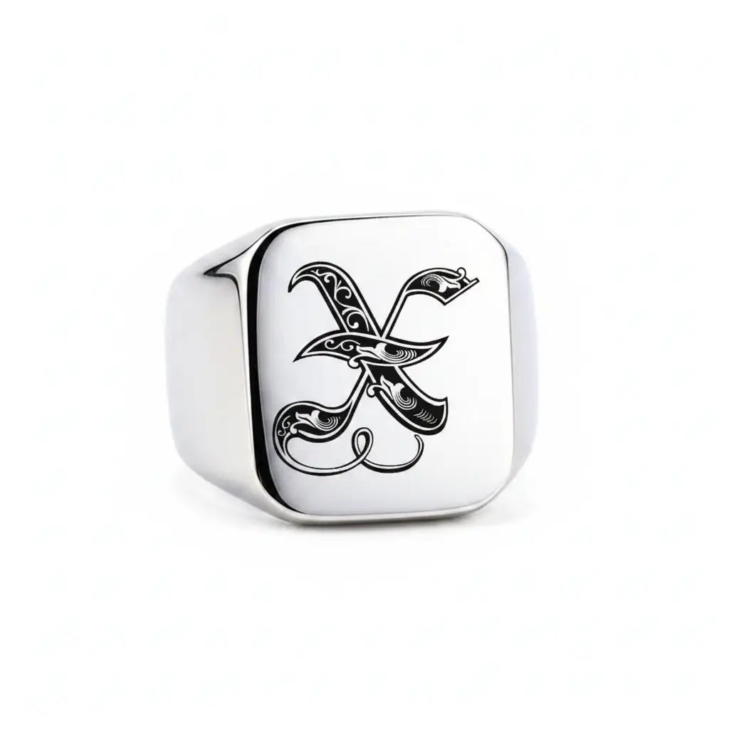 Shade Initial Signet Ring
