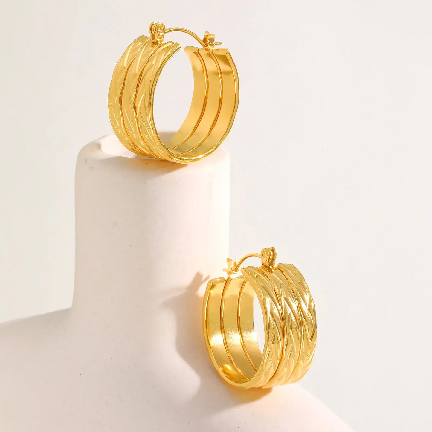 Echo Triple Gold Hoop