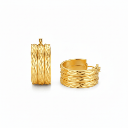 Echo Triple Gold Hoop