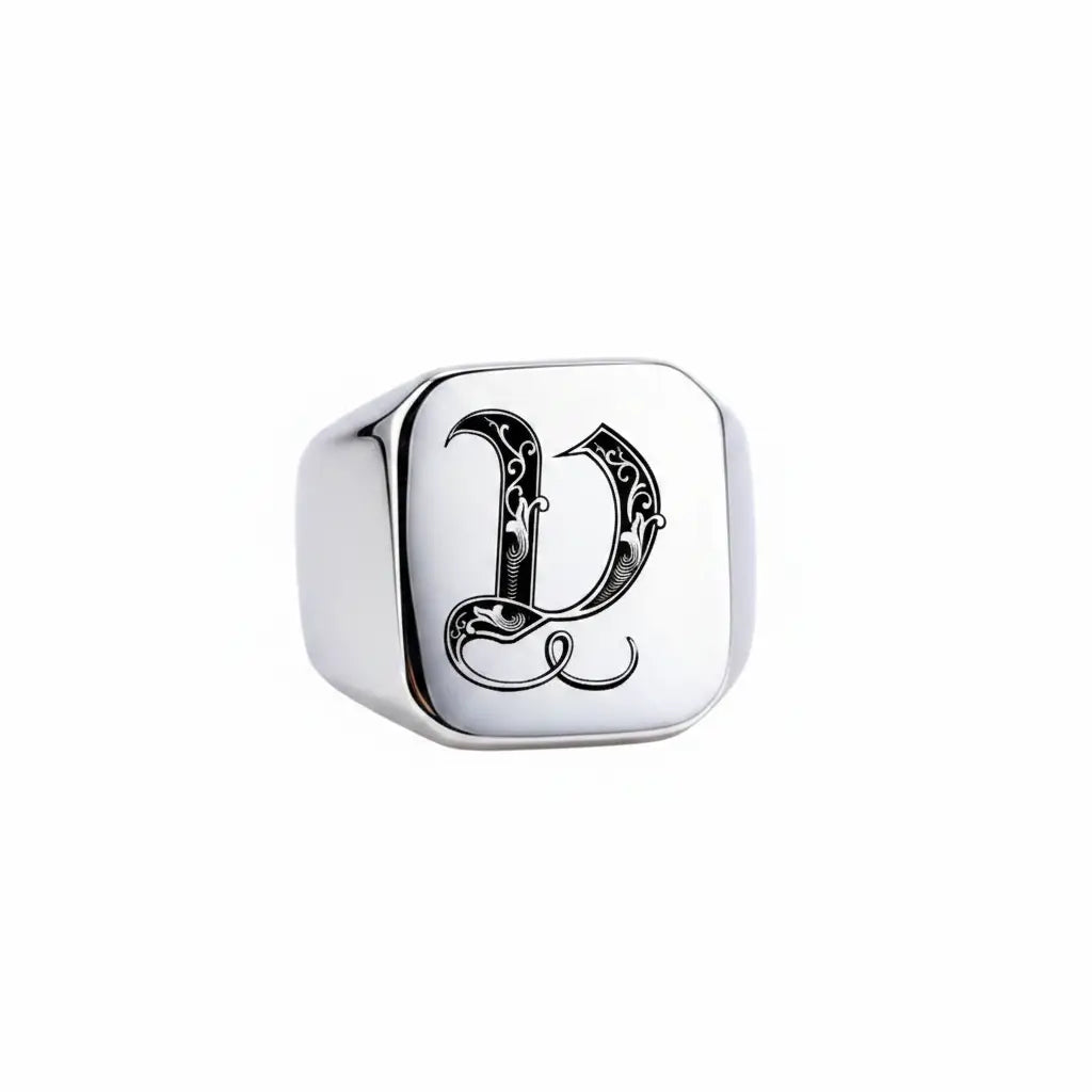 Shade Initial Signet Ring