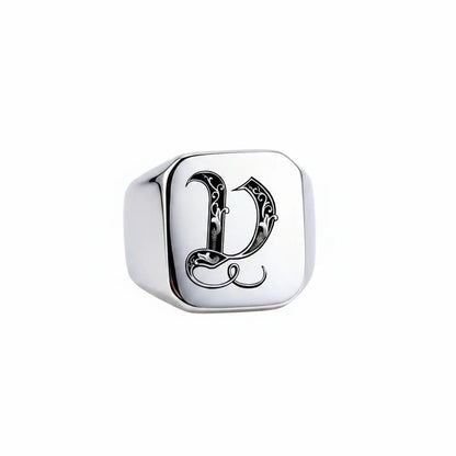 Shade Initial Signet Ring