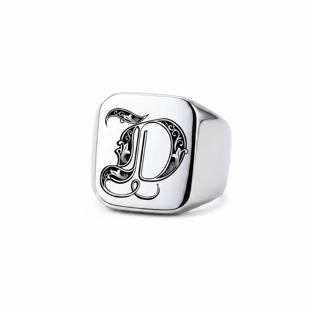 Shade Initial Signet Ring