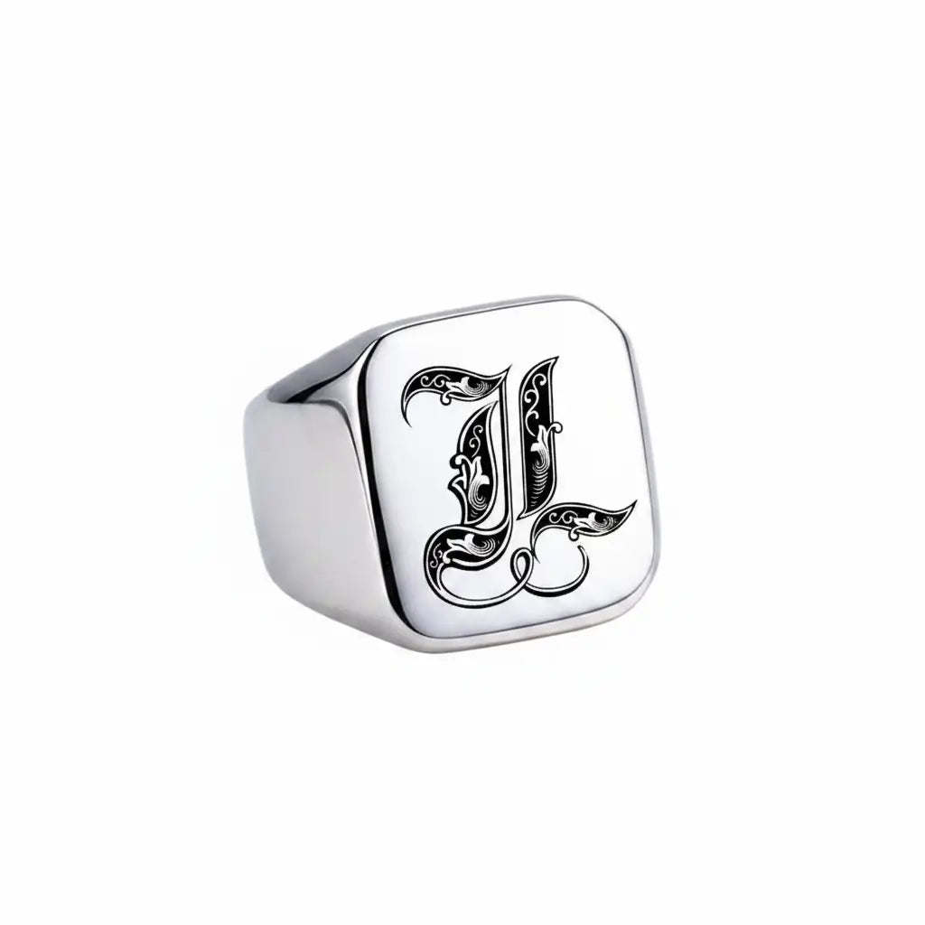 Shade Initial Signet Ring