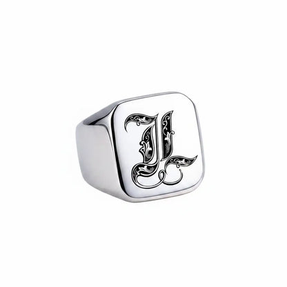 Shade Initial Signet Ring