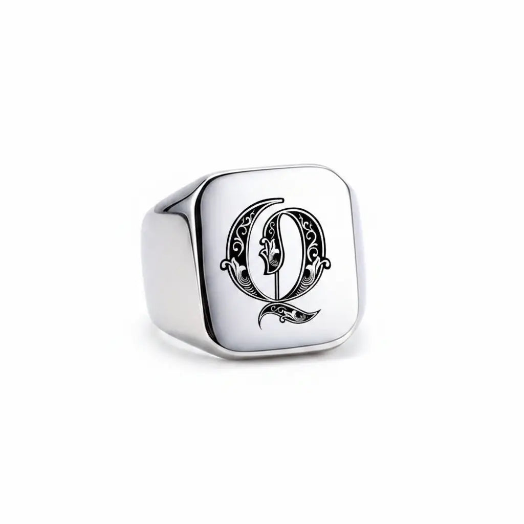 Shade Initial Signet Ring