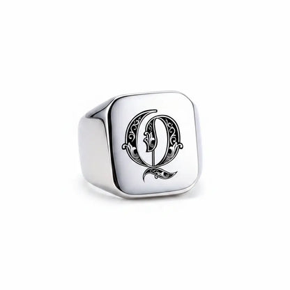 Shade Initial Signet Ring