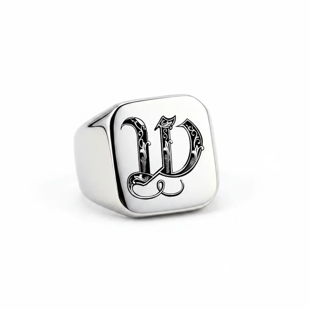 Shade Initial Signet Ring
