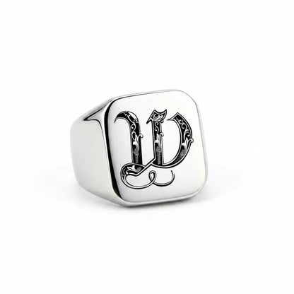 Shade Initial Signet Ring