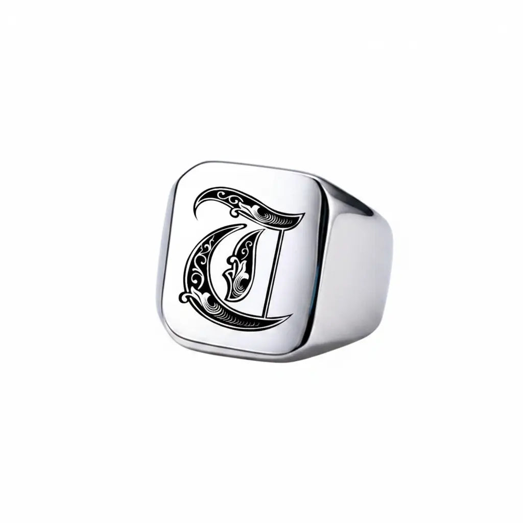Shade Initial Signet Ring