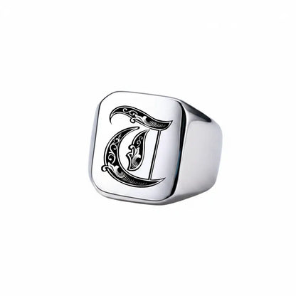 Shade Initial Signet Ring