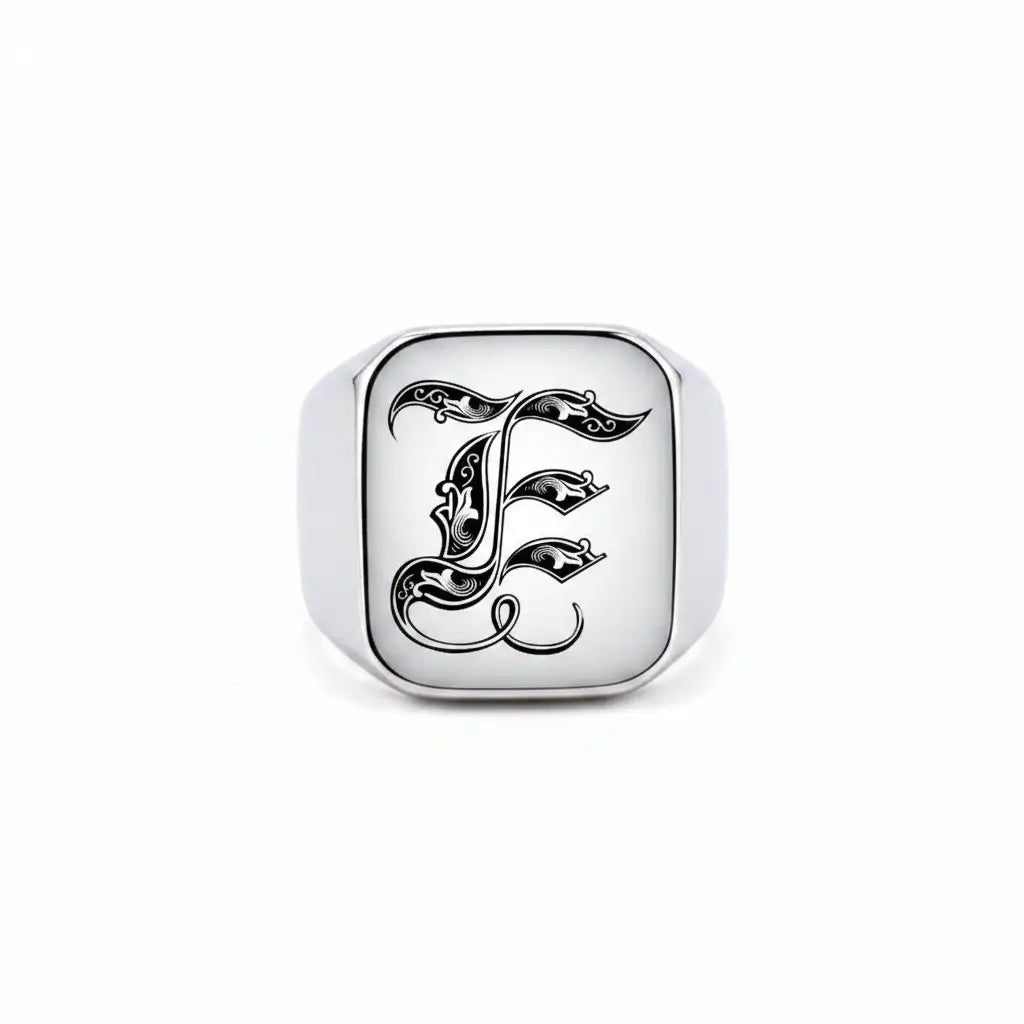 Shade Initial Signet Ring