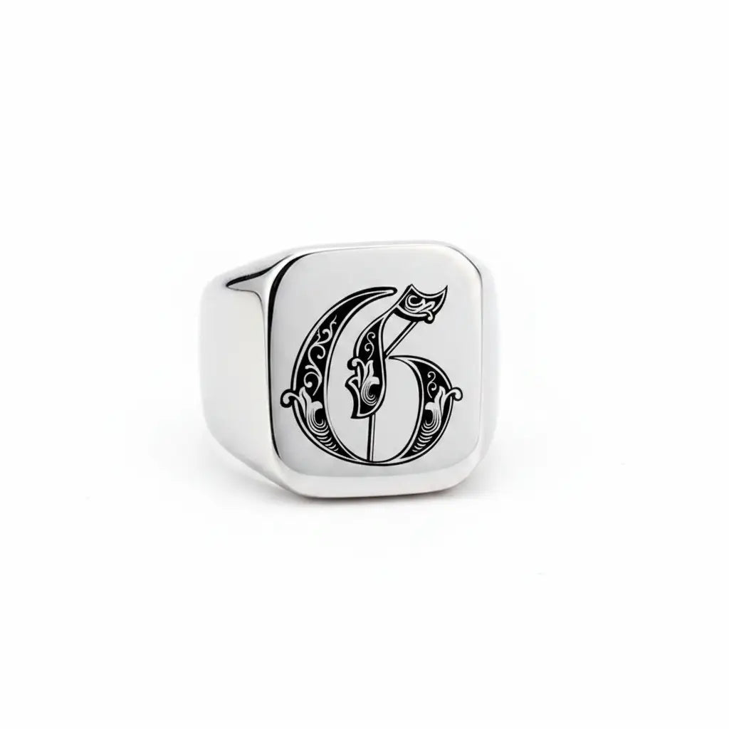 Shade Initial Signet Ring