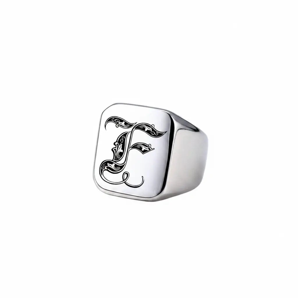 Shade Initial Signet Ring