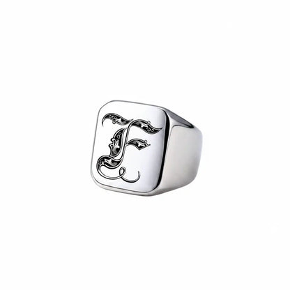 Shade Initial Signet Ring