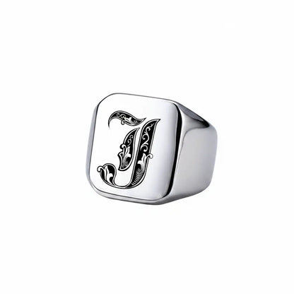 Shade Initial Signet Ring
