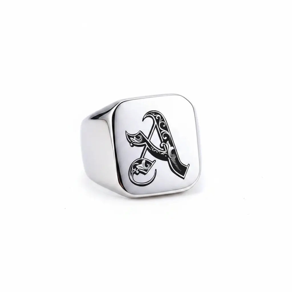Shade Initial Signet Ring