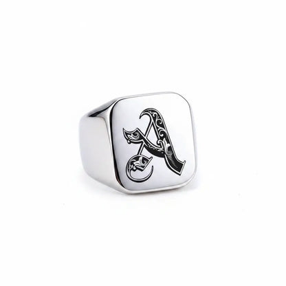 Shade Initial Signet Ring