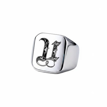 Shade Initial Signet Ring
