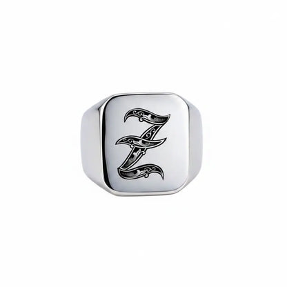 Shade Initial Signet Ring