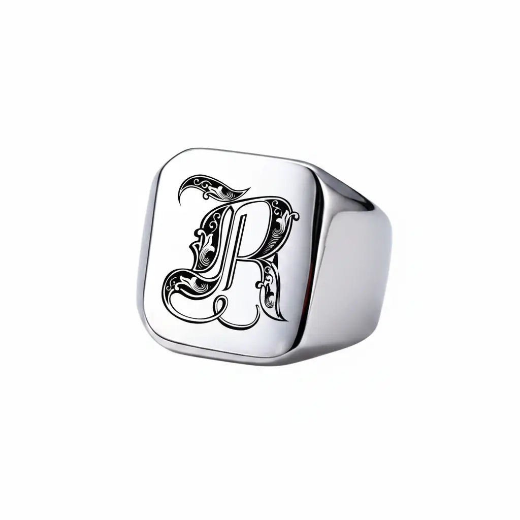Shade Initial Signet Ring