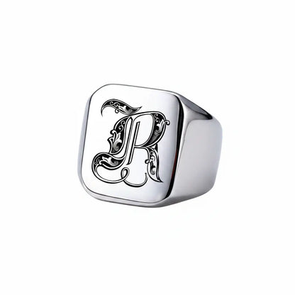 Shade Initial Signet Ring