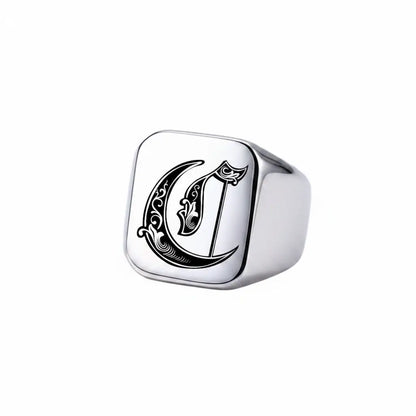 Shade Initial Signet Ring