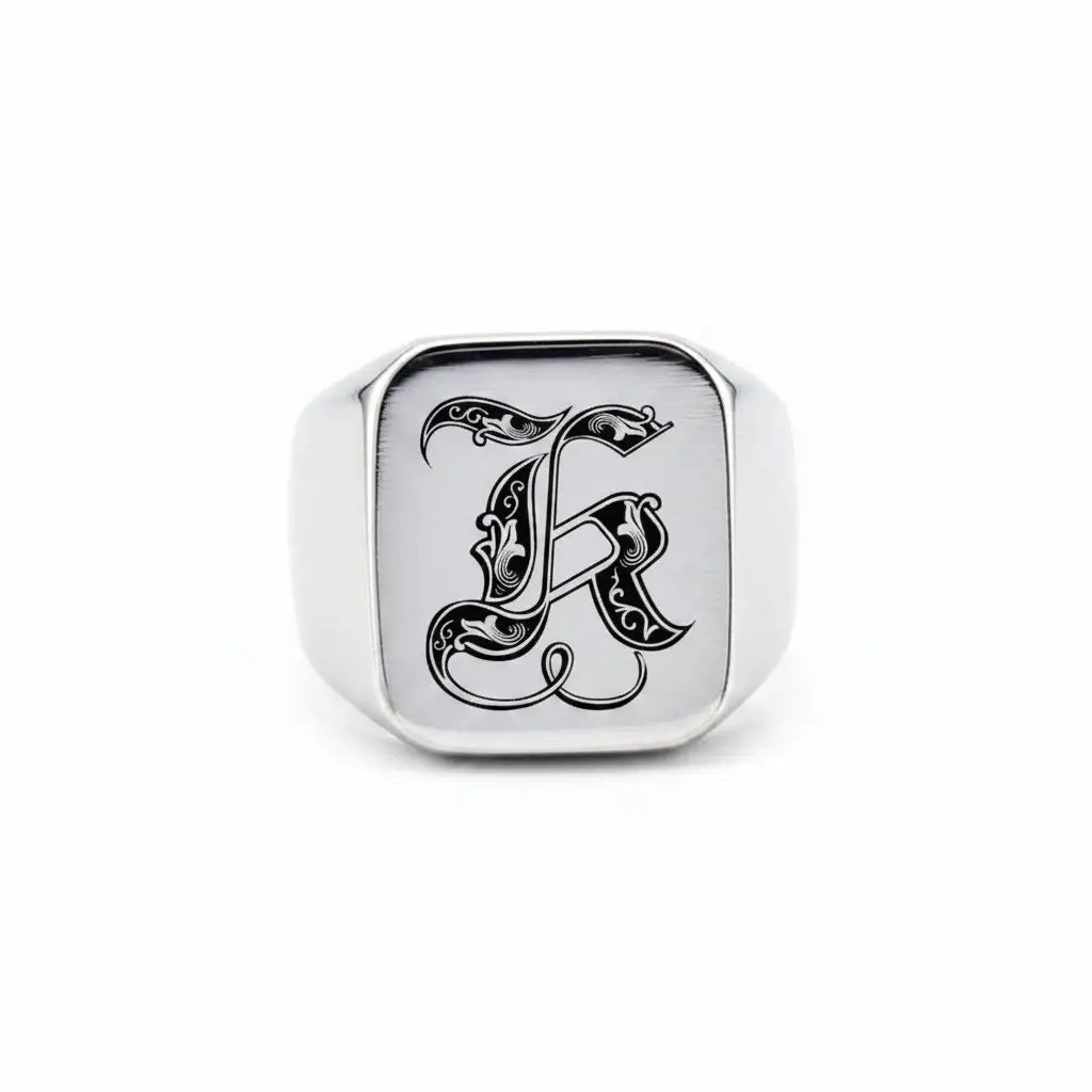 Shade Initial Signet Ring