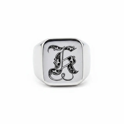 Shade Initial Signet Ring