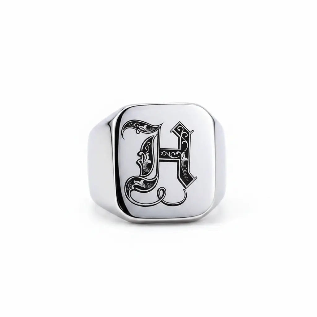 Shade Initial Signet Ring