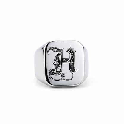 Shade Initial Signet Ring
