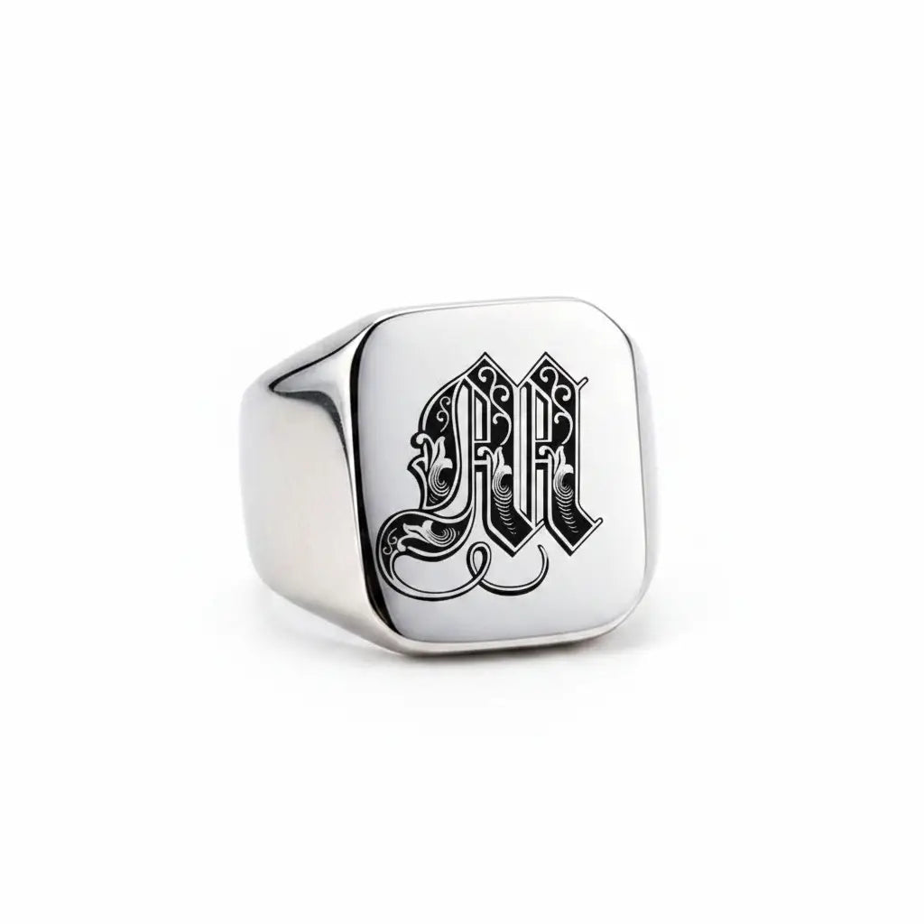 Shade Initial Signet Ring