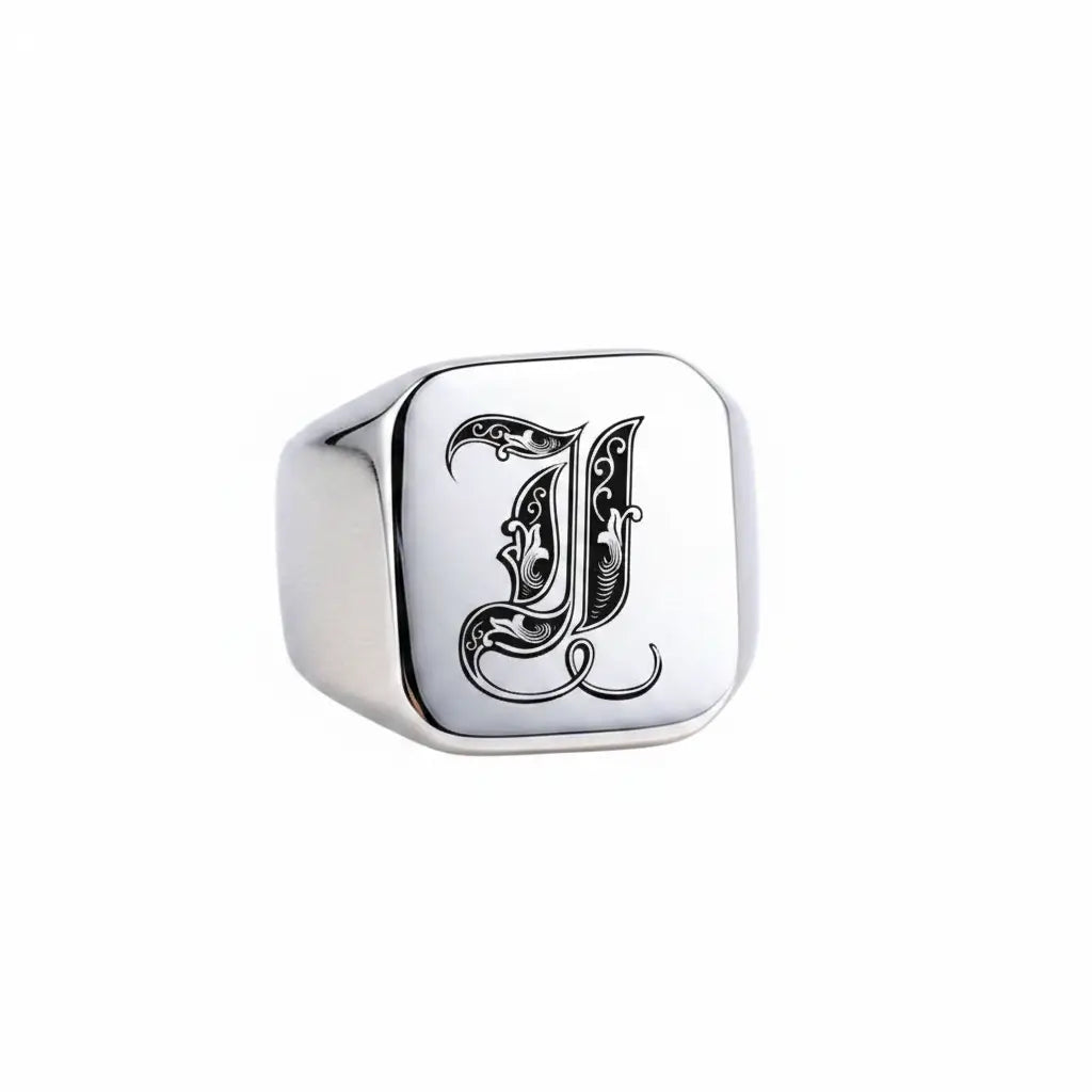 Shade Initial Signet Ring