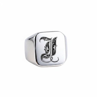 Shade Initial Signet Ring
