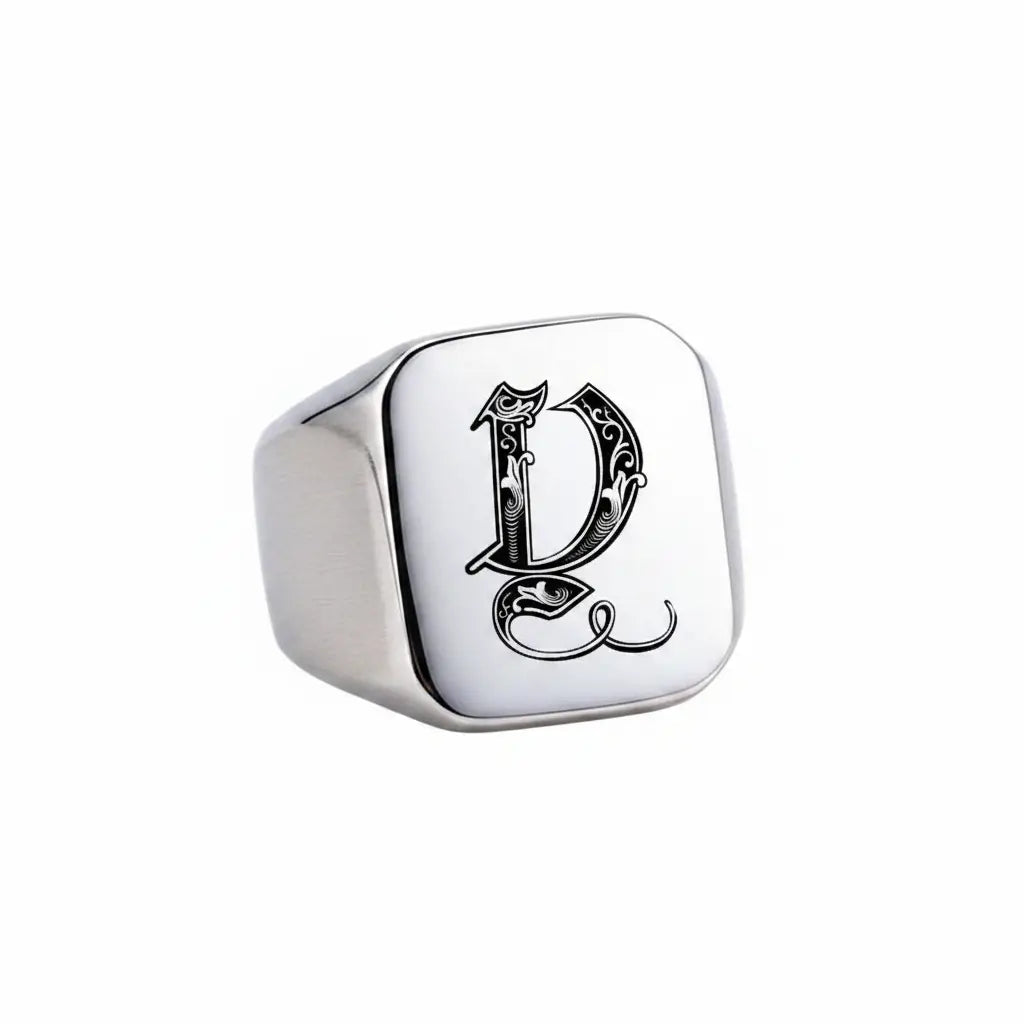 Shade Initial Signet Ring