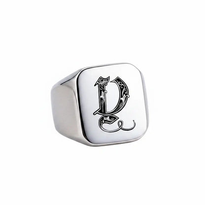 Shade Initial Signet Ring