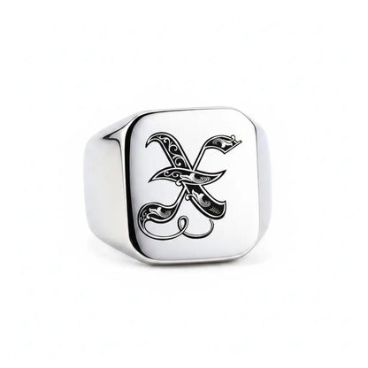 Shade Initial Signet Ring