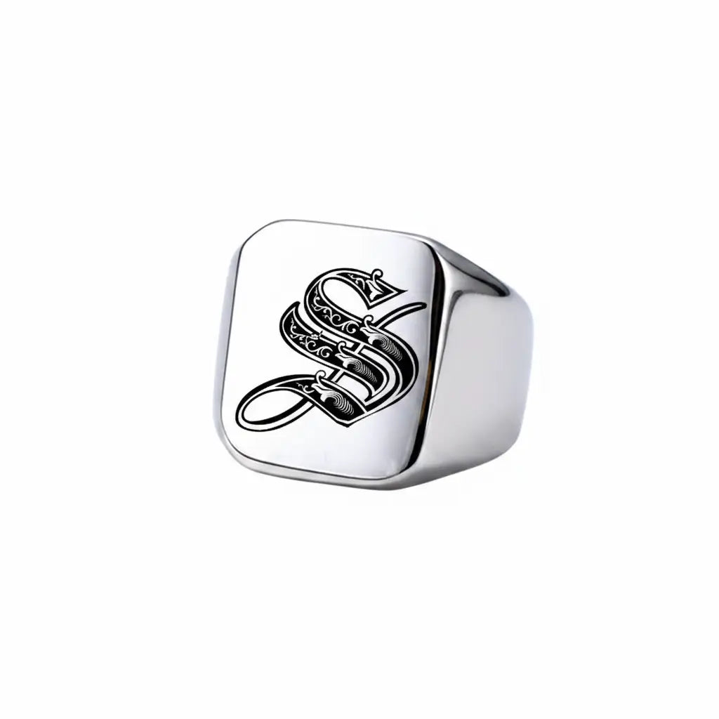 Shade Initial Signet Ring