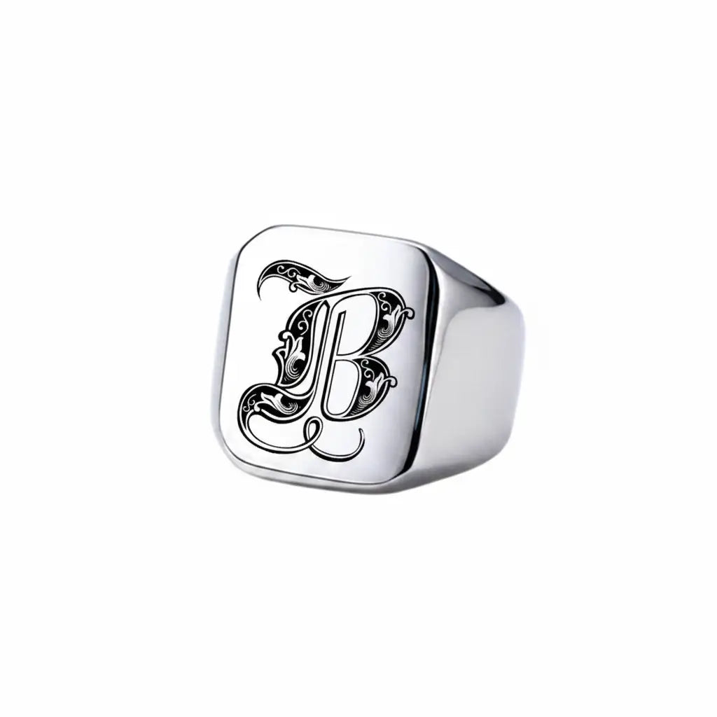 Shade Initial Signet Ring