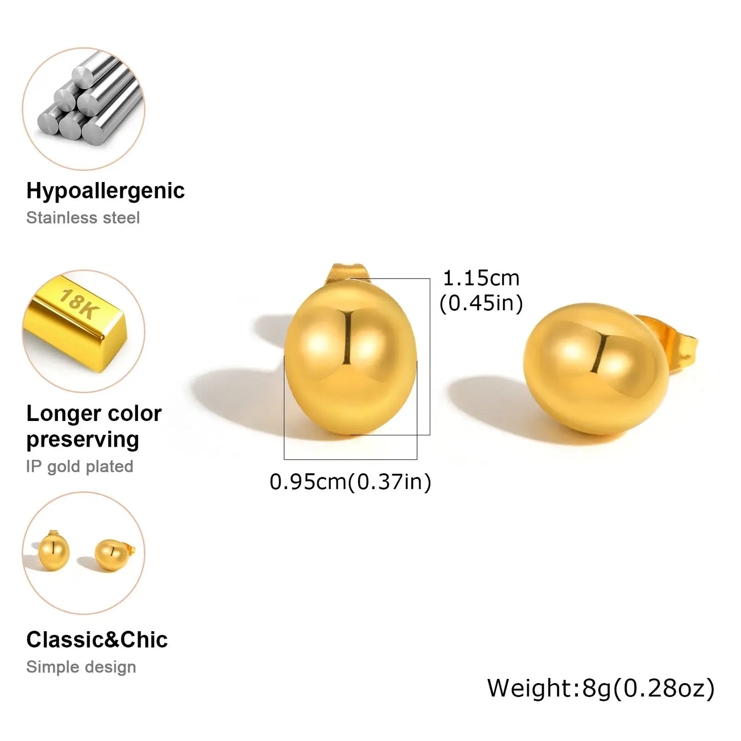 Echo Golden Sphere Stud