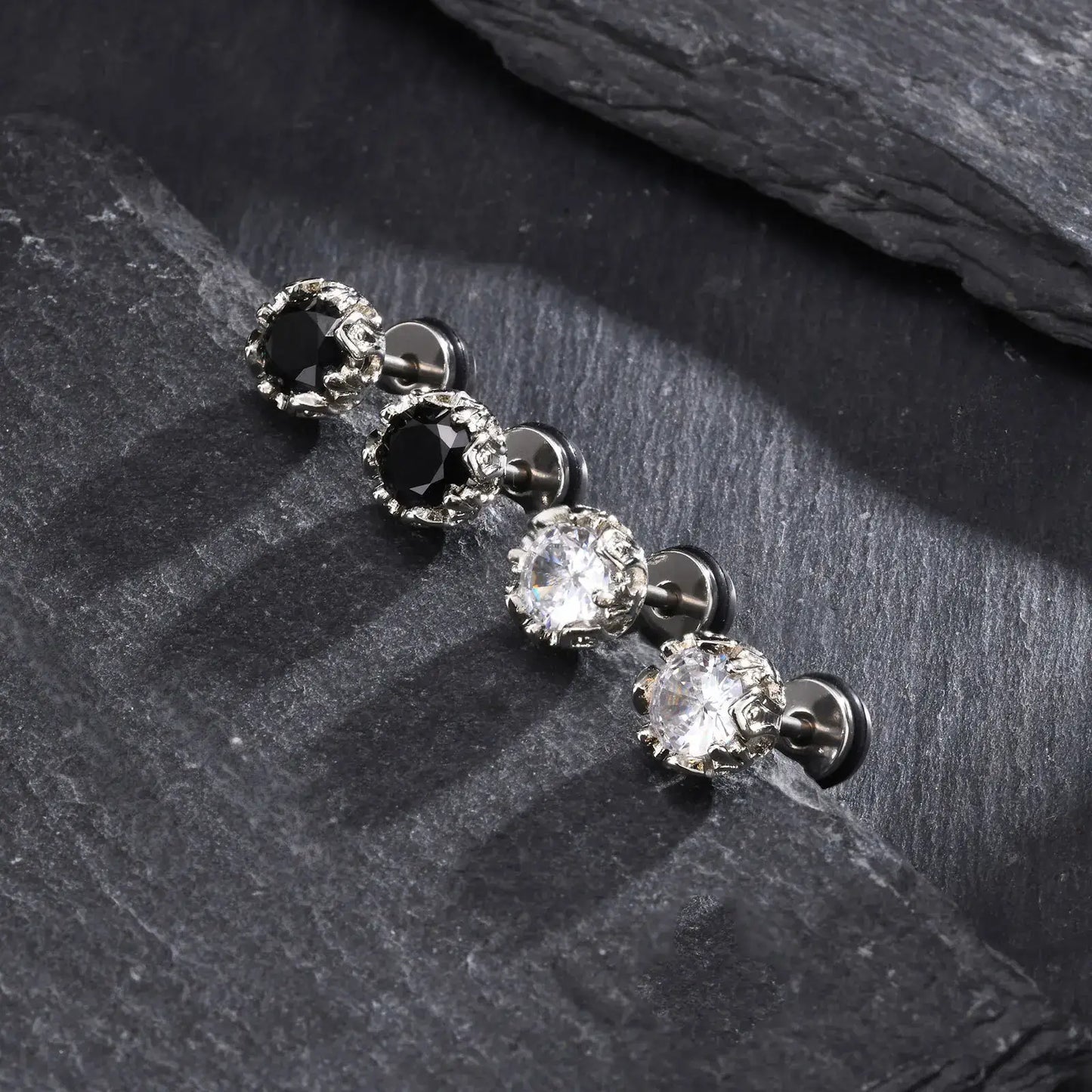 Boucles d'oreilles clous trèfle ombré