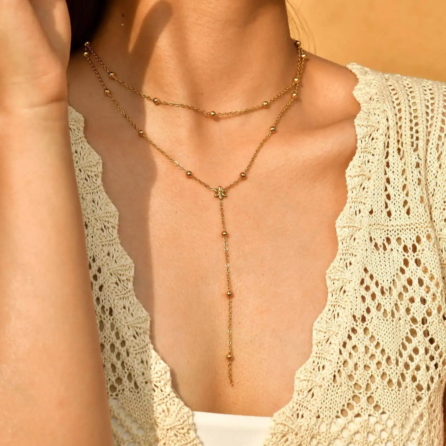 Echo Pearl Y Necklace