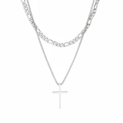 Shade Layered Cross Necklace