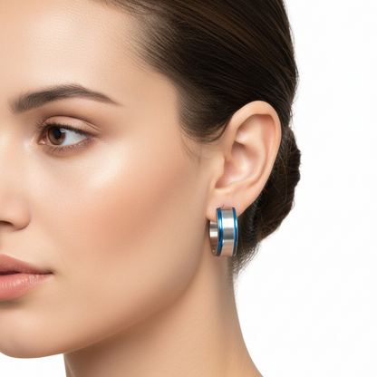 Cercle rayé bleu ombré