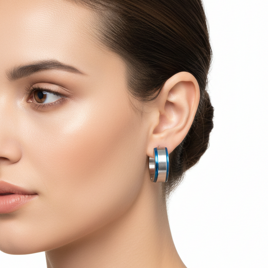 Cercle rayé bleu ombré